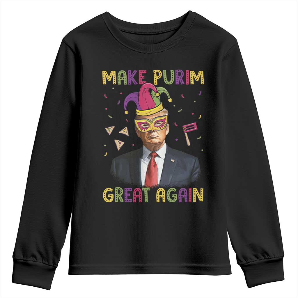 Trump Purim Youth Sweatshirt Make Purim Great Again Jewish TS09 Black Print Your Wear