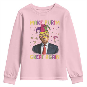 Trump Purim Youth Sweatshirt Make Purim Great Again Jewish TS09 Light Pink Print Your Wear