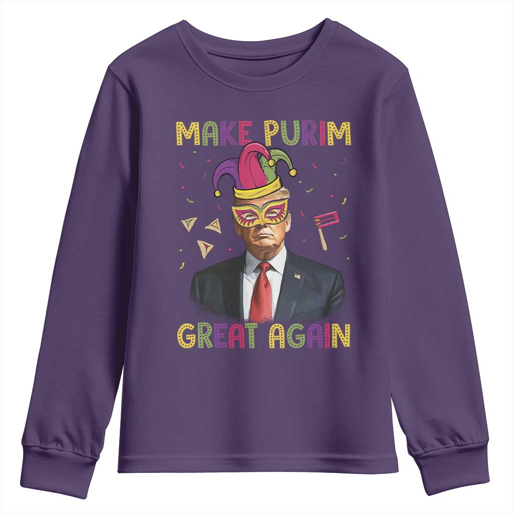 Trump Purim Youth Sweatshirt Make Purim Great Again Jewish TS09 Purple Print Your Wear