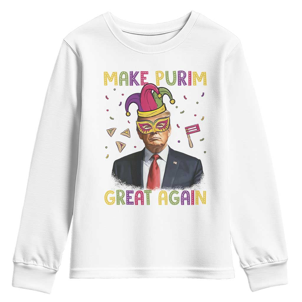 Trump Purim Youth Sweatshirt Make Purim Great Again Jewish TS09 White Print Your Wear