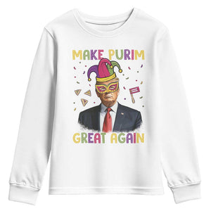 Trump Purim Youth Sweatshirt Make Purim Great Again Jewish TS09 White Print Your Wear