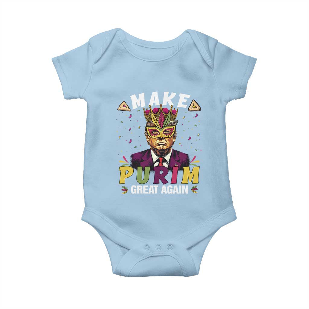 Funny Trump Purim Baby Onesie Make Purim Great Again TS09 Light Blue Print Your Wear