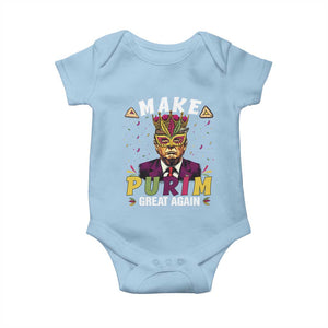 Funny Trump Purim Baby Onesie Make Purim Great Again TS09 Light Blue Print Your Wear