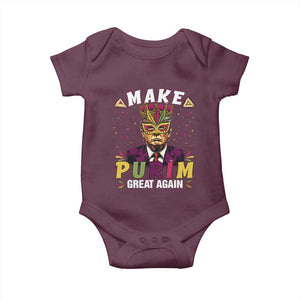 Funny Trump Purim Baby Onesie Make Purim Great Again TS09 Maroon Print Your Wear