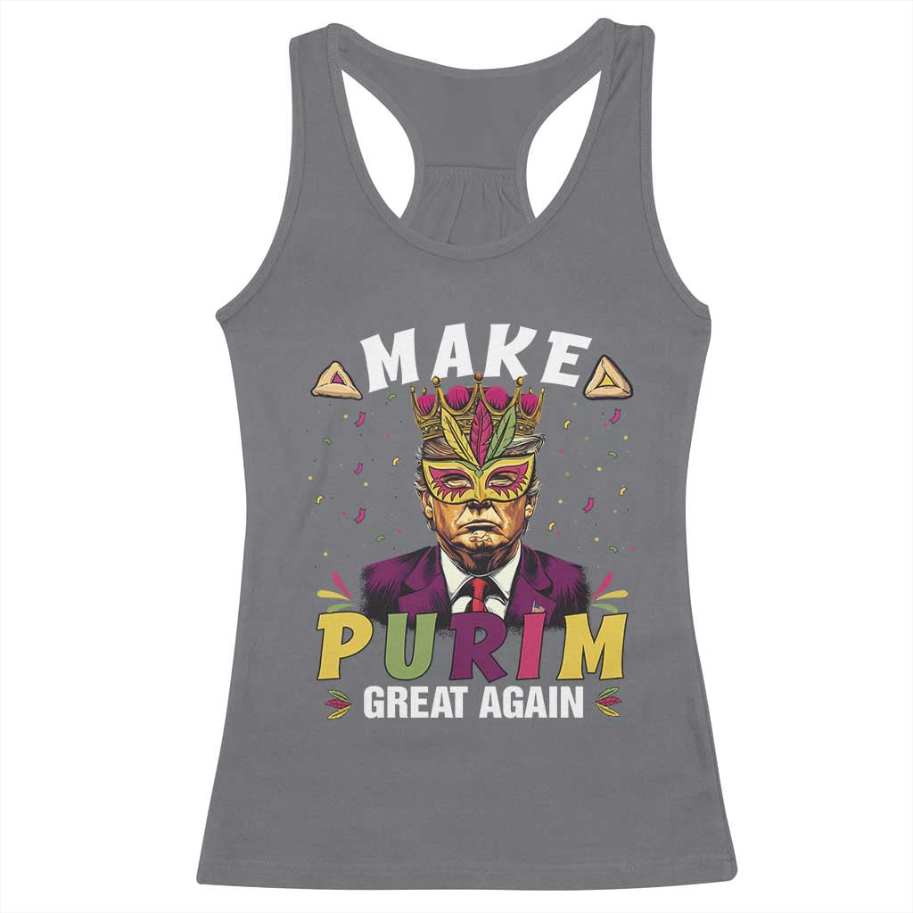 Funny Trump Purim Racerback Tank Top Make Purim Great Again TS09 Charcoal Print Your Wear
