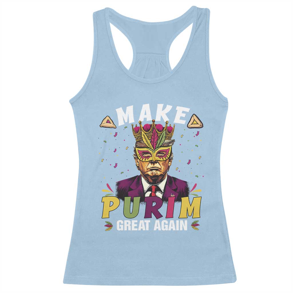 Funny Trump Purim Racerback Tank Top Make Purim Great Again TS09 Light Blue Print Your Wear