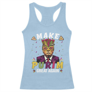 Funny Trump Purim Racerback Tank Top Make Purim Great Again TS09 Light Blue Print Your Wear