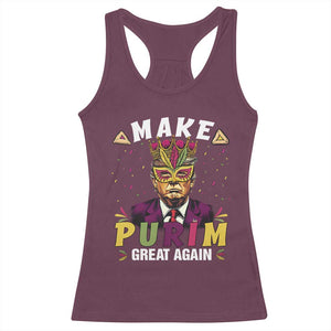 Funny Trump Purim Racerback Tank Top Make Purim Great Again TS09 Maroon Print Your Wear