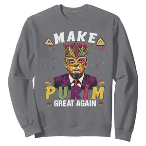 Funny Trump Purim Sweatshirt Make Purim Great Again TS09 Charcoal Print Your Wear