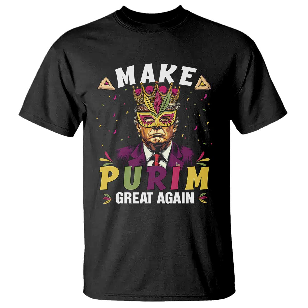 Funny Trump Purim T Shirt Make Purim Great Again TS09 Black Print Your Wear