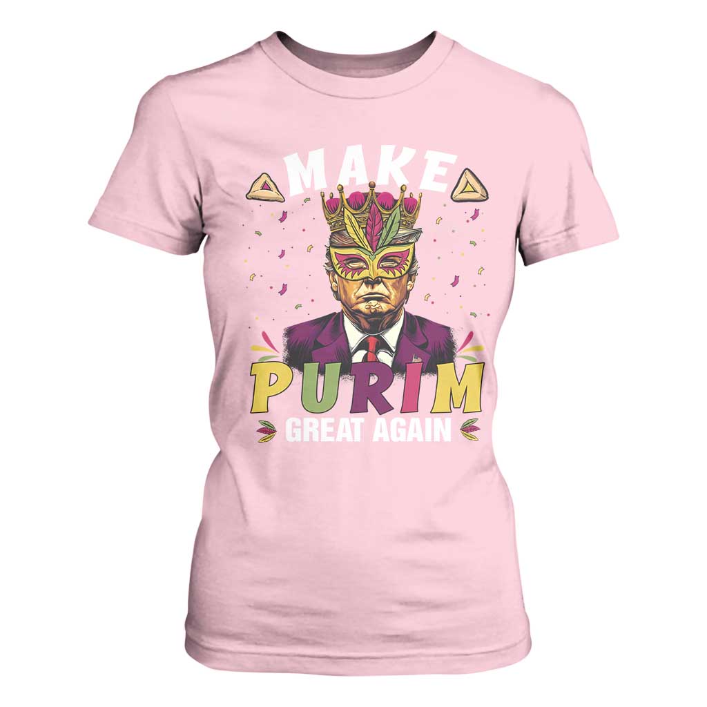 Funny Trump Purim T Shirt For Women Make Purim Great Again TS09 Light Pink Print Your Wear