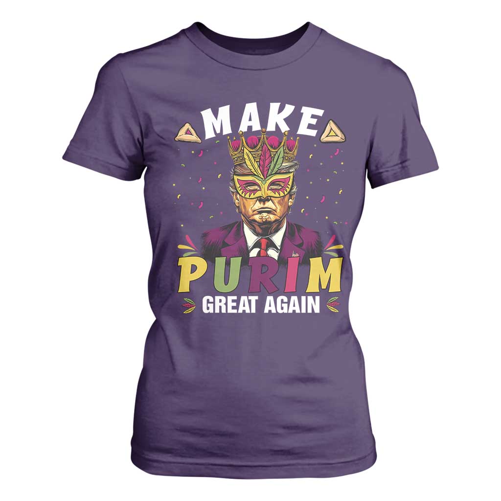 Funny Trump Purim T Shirt For Women Make Purim Great Again TS09 Purple Print Your Wear