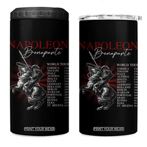 Funny History Lover 4 in 1 Can Cooler Tumbler Napoleon Bonaparte World Tour TS09 One Size: 16 oz Black Print Your Wear