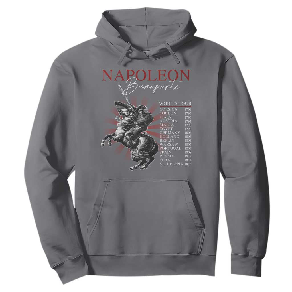 Funny History Lover Hoodie Napoleon Bonaparte World Tour TS09 Charcoal Print Your Wear