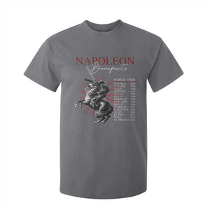 Funny History Lover T Shirt For Kid Napoleon Bonaparte World Tour TS09 Charcoal Print Your Wear
