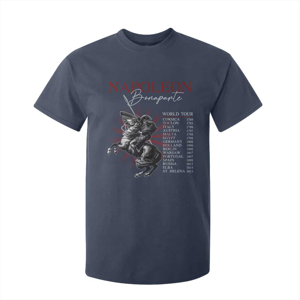 Funny History Lover T Shirt For Kid Napoleon Bonaparte World Tour TS09 Navy Print Your Wear