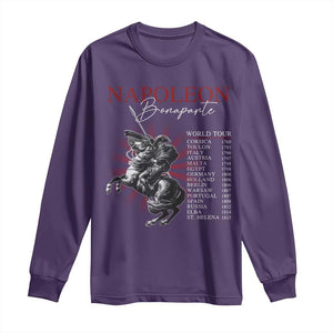 Funny History Lover Long Sleeve Shirt Napoleon Bonaparte World Tour TS09 Purple Print Your Wear