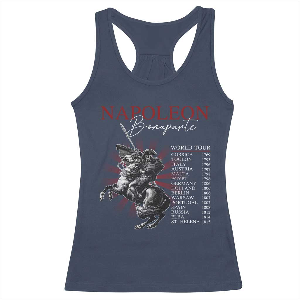 Funny History Lover Racerback Tank Top Napoleon Bonaparte World Tour TS09 Navy Print Your Wear