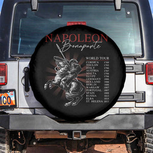 Funny History Lover Spare Tire Cover Napoleon Bonaparte World Tour TS09 No hole Black Print Your Wear