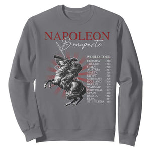 Funny History Lover Sweatshirt Napoleon Bonaparte World Tour TS09 Charcoal Print Your Wear