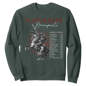 Funny History Lover Sweatshirt Napoleon Bonaparte World Tour TS09 Dark Forest Green Print Your Wear