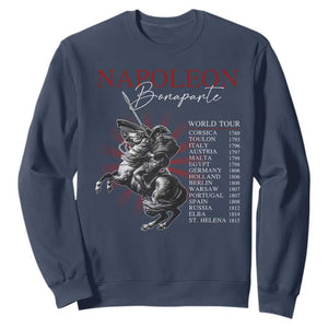 Funny History Lover Sweatshirt Napoleon Bonaparte World Tour TS09 Navy Print Your Wear
