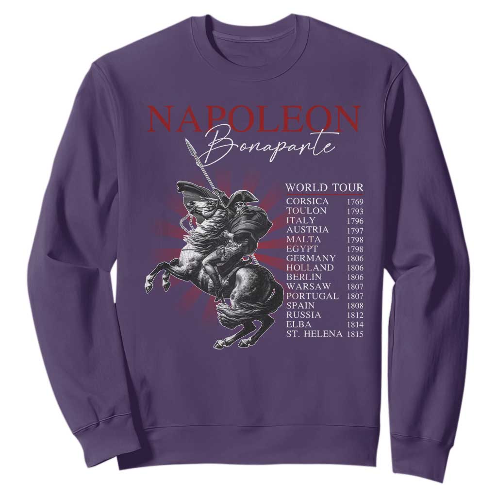 Funny History Lover Sweatshirt Napoleon Bonaparte World Tour TS09 Purple Print Your Wear