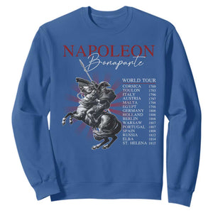 Funny History Lover Sweatshirt Napoleon Bonaparte World Tour TS09 Royal Blue Print Your Wear