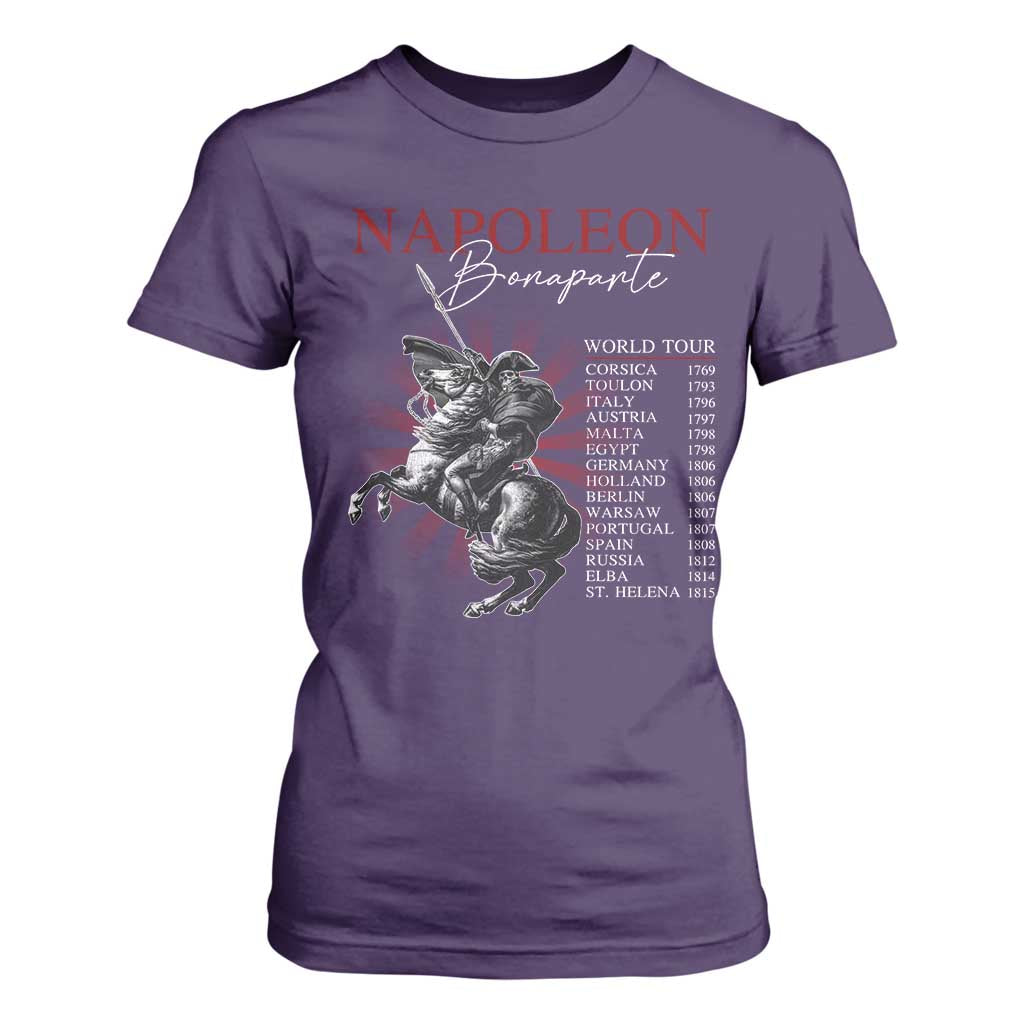 Funny History Lover T Shirt For Women Napoleon Bonaparte World Tour TS09 Purple Print Your Wear