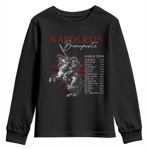 Funny History Lover Youth Sweatshirt Napoleon Bonaparte World Tour TS09 Black Print Your Wear