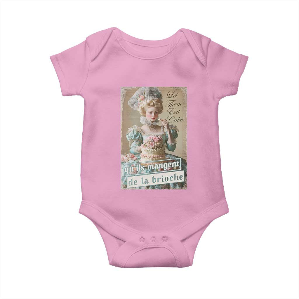 Satirical Funny History Jokes Baby Onesie Let Them Eat Cake Marie Antoinette Queen of France TS09 Light Pink Print Your Wear