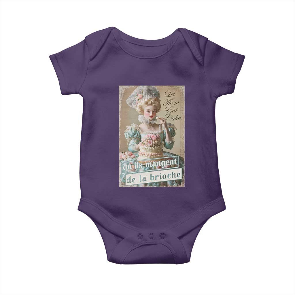 Satirical Funny History Jokes Baby Onesie Let Them Eat Cake Marie Antoinette Queen of France TS09 Purple Print Your Wear