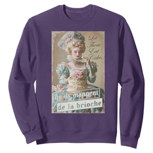 Satirical Funny History Jokes Sweatshirt Let Them Eat Cake Marie Antoinette Queen of France TS09 Purple Print Your Wear