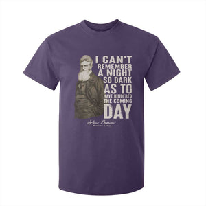 John Brown T Shirt For Kid I Cannot Remember A Night So Dark As To Have Hindered The Coming Day TS09 Purple Print Your Wear