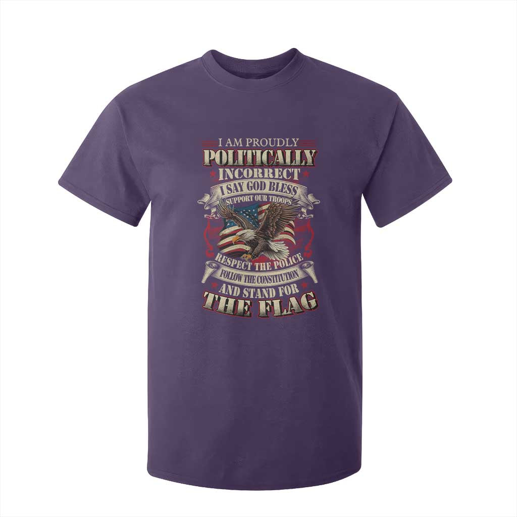 American Patriotism T Shirt For Kid Proudly Politically Incorrect God Bless America Support Troops TS09 Purple Print Your Wear