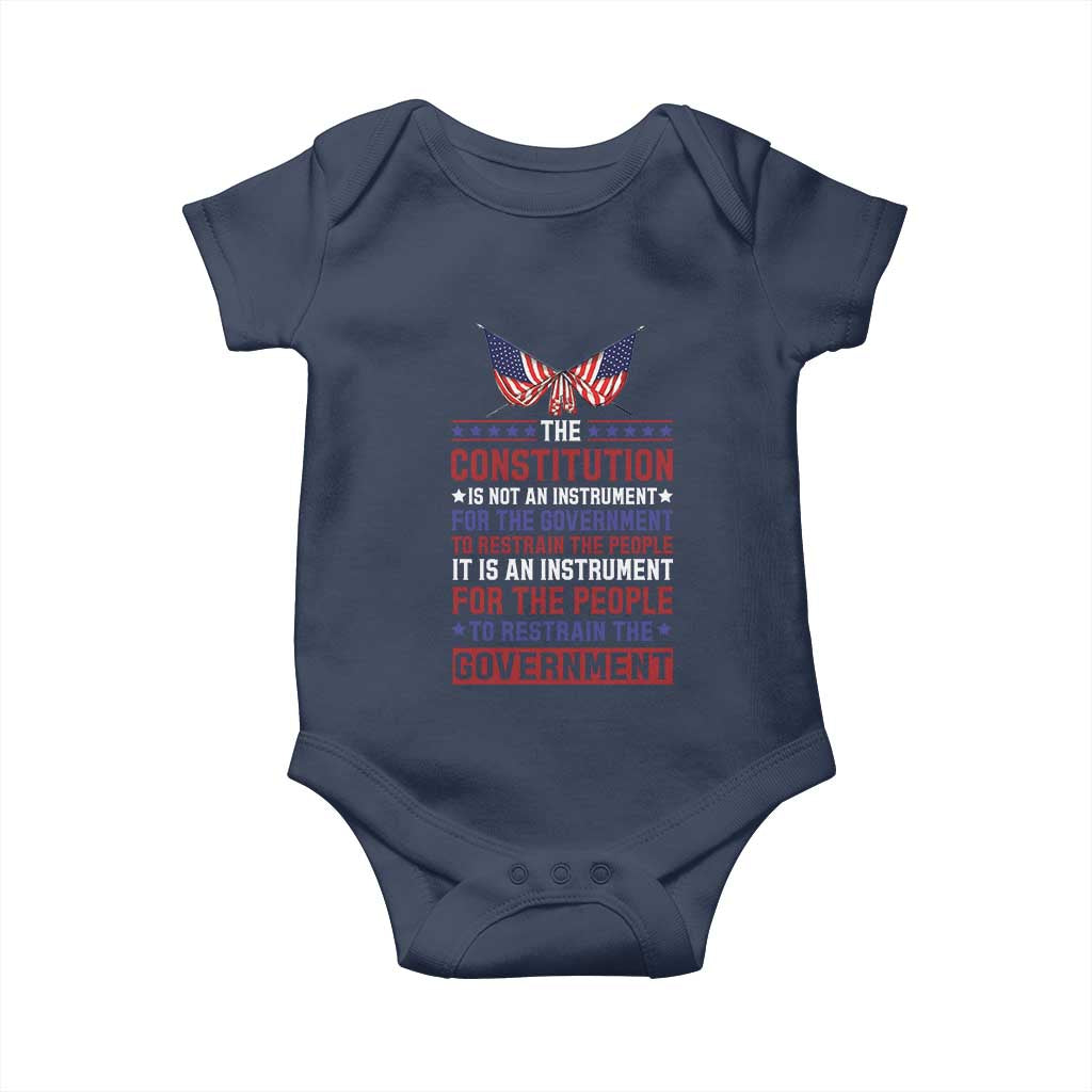 American Patriotism Baby Onesie The Constitution Is An Instrument TS09 Navy Print Your Wear