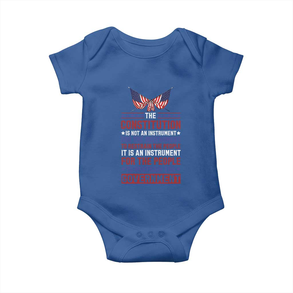 American Patriotism Baby Onesie The Constitution Is An Instrument TS09 Royal Blue Print Your Wear
