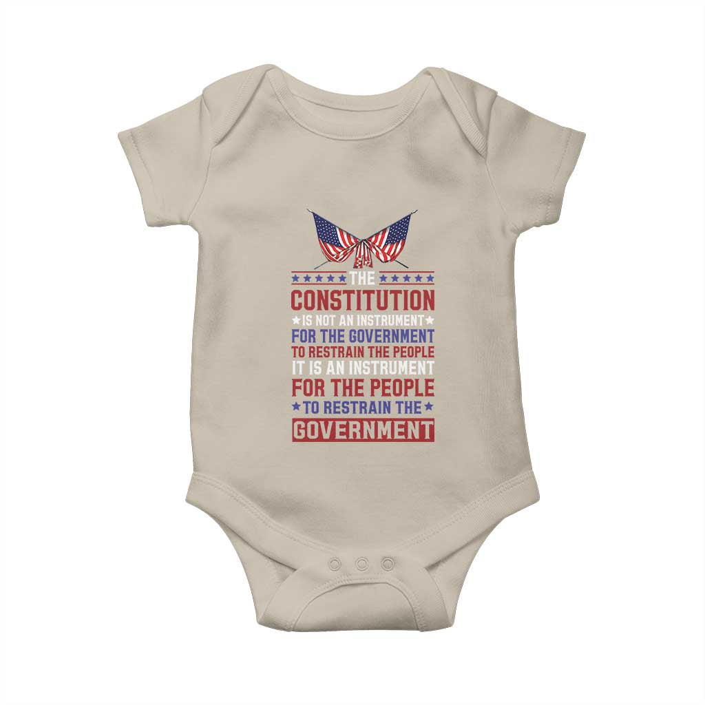 American Patriotism Baby Onesie The Constitution Is An Instrument TS09 Sand Print Your Wear