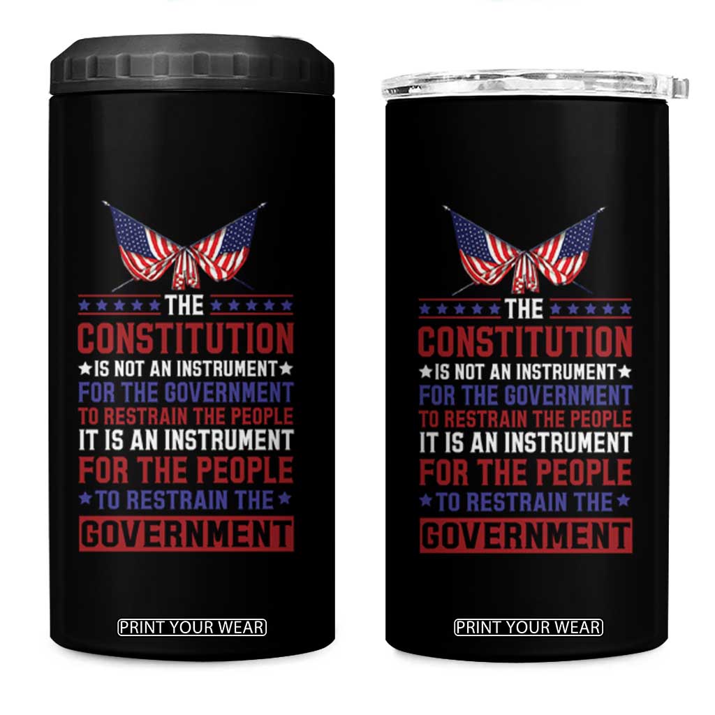 American Patriotism 4 in 1 Can Cooler Tumbler The Constitution Is An Instrument TS09 One Size: 16 oz Black Print Your Wear