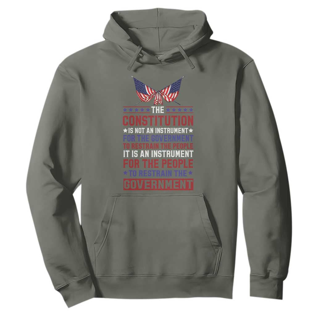American Patriotism Hoodie The Constitution Is An Instrument TS09 Military Green Print Your Wear
