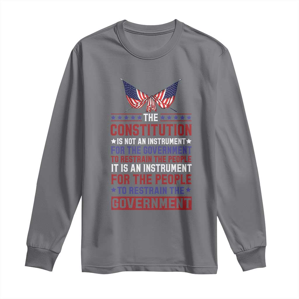 American Patriotism Long Sleeve Shirt The Constitution Is An Instrument TS09 Charcoal Print Your Wear