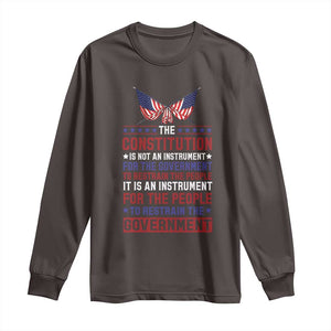 American Patriotism Long Sleeve Shirt The Constitution Is An Instrument TS09 Dark Chocolate Print Your Wear