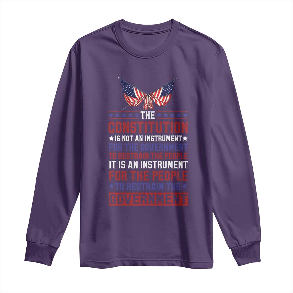 American Patriotism Long Sleeve Shirt The Constitution Is An Instrument TS09 Purple Print Your Wear