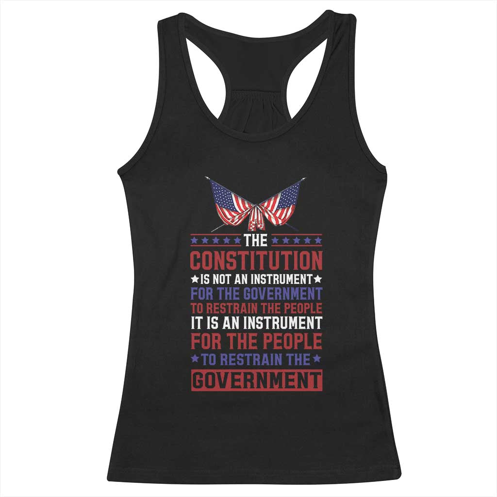 American Patriotism Racerback Tank Top The Constitution Is An Instrument TS09 Black Print Your Wear