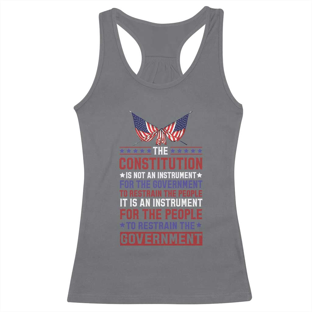 American Patriotism Racerback Tank Top The Constitution Is An Instrument TS09 Charcoal Print Your Wear