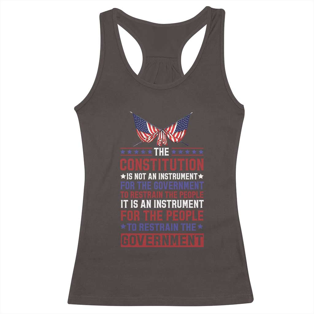 American Patriotism Racerback Tank Top The Constitution Is An Instrument TS09 Dark Chocolate Print Your Wear