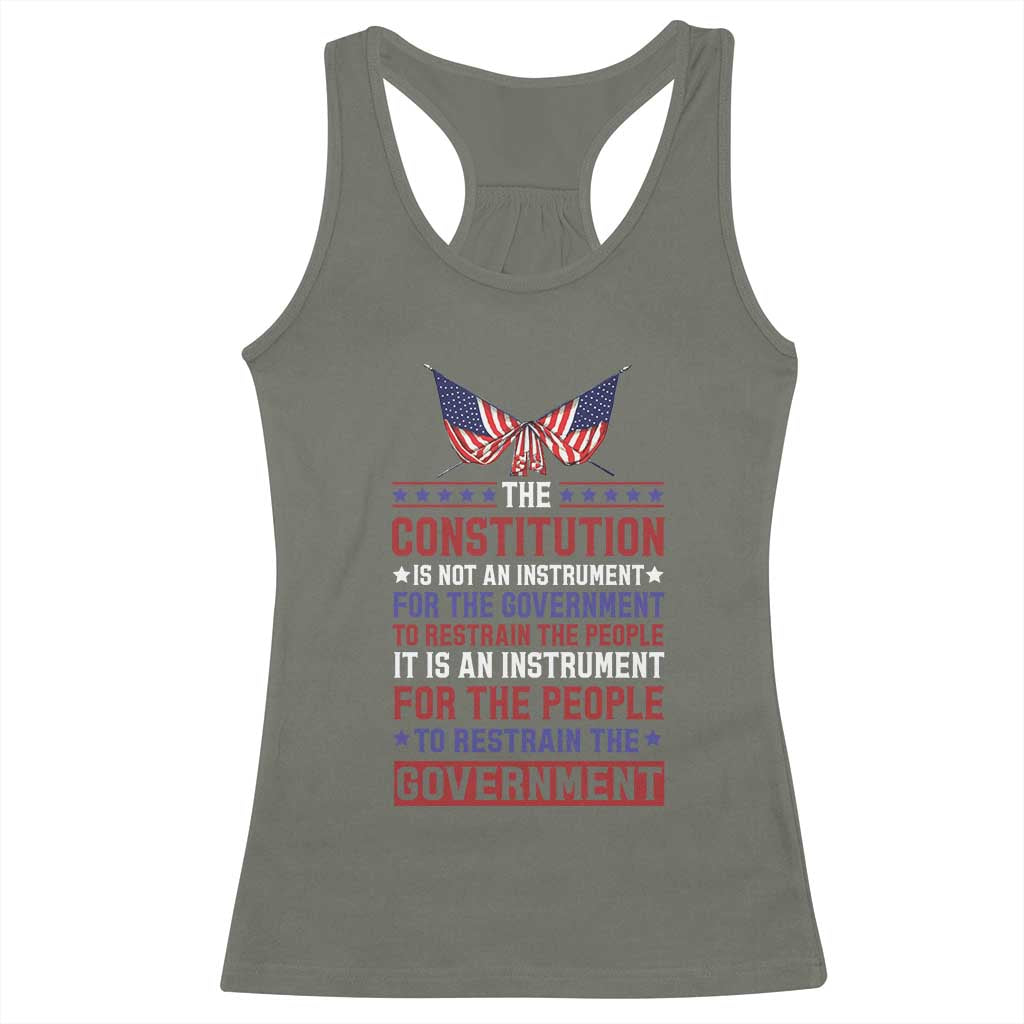 American Patriotism Racerback Tank Top The Constitution Is An Instrument TS09 Military Green Print Your Wear