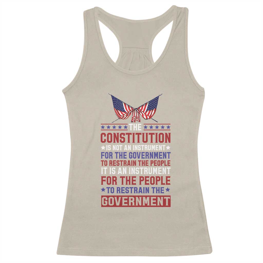 American Patriotism Racerback Tank Top The Constitution Is An Instrument TS09 Sand Print Your Wear