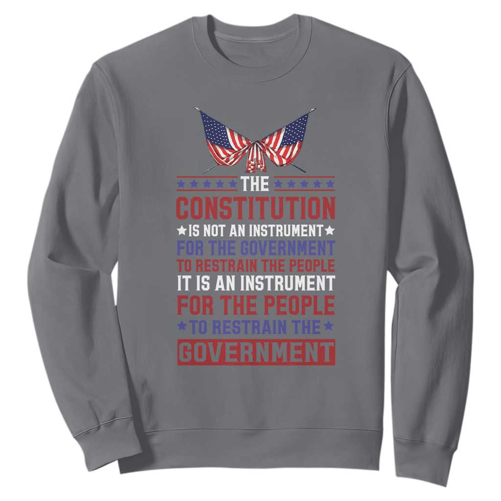 American Patriotism Sweatshirt The Constitution Is An Instrument TS09 Charcoal Print Your Wear