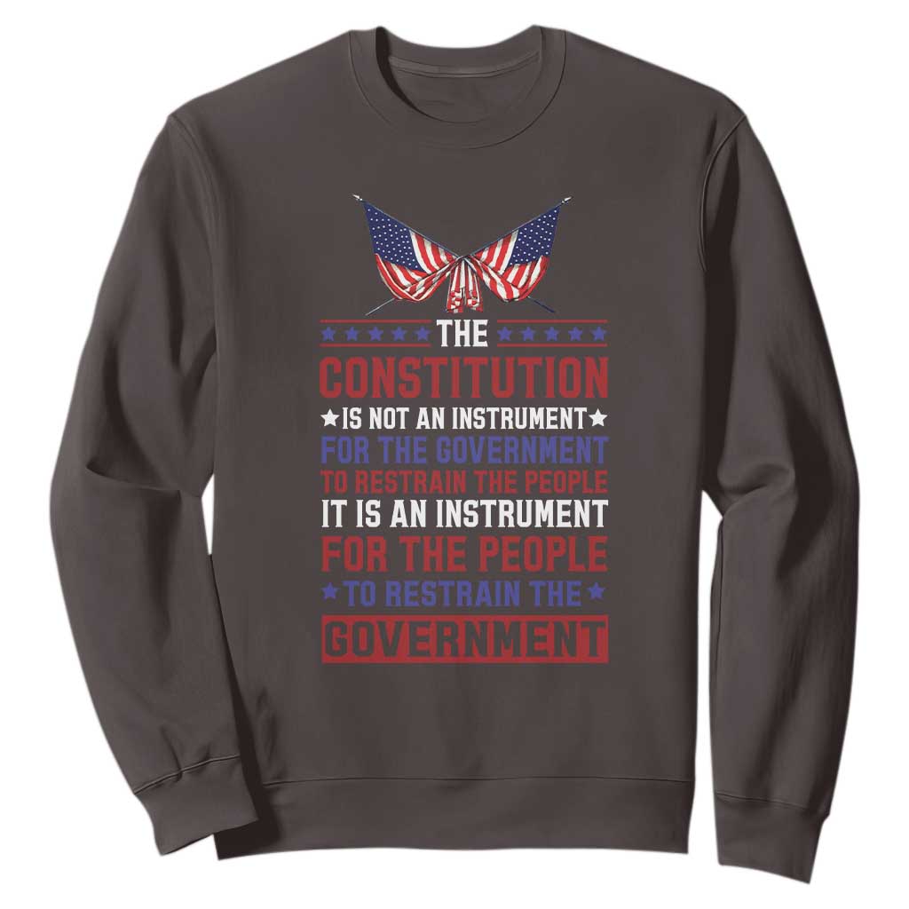 American Patriotism Sweatshirt The Constitution Is An Instrument TS09 Dark Chocolate Print Your Wear